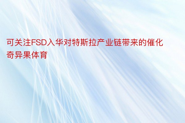 可关注FSD入华对特斯拉产业链带来的催化奇异果体育